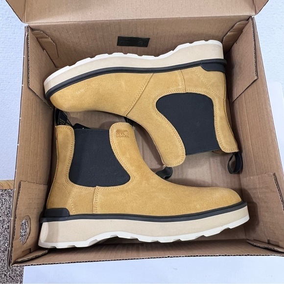 SOREL Hi-Line Heel Chelsea Boots Sz 11 Brown NWT Waterproof Suede Outdoor Women - Picture 2 of 10
